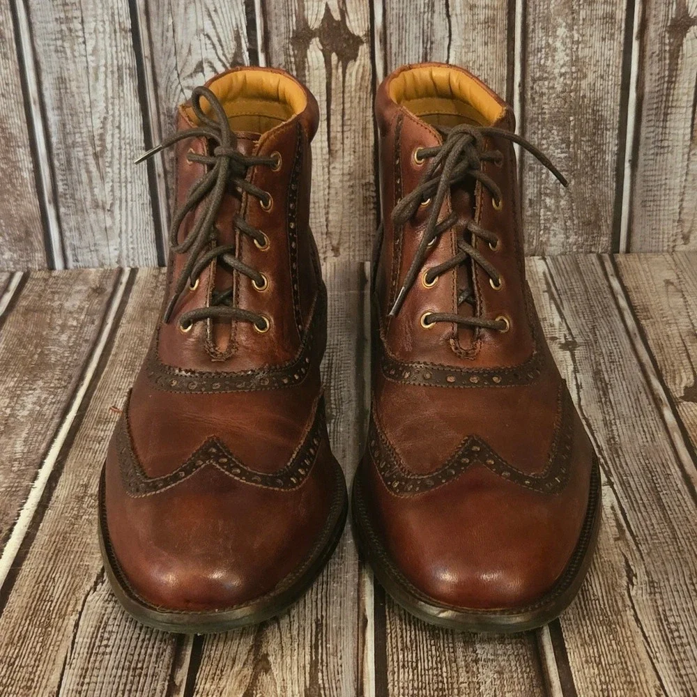 Sz 9.5 M Mens Cole Haan Williams Brown Leather Wingtip Chukka Boots VGUC